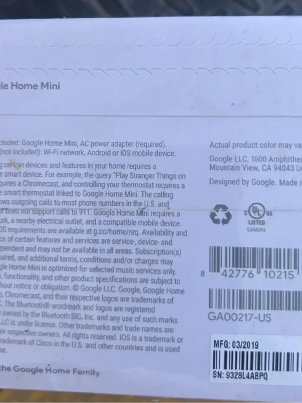 Coral Google Home Mini -NEW IN SEALED FACTORY Box!!!!